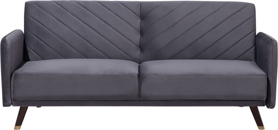 Beliani Sofa rozkładana welurowa szara SENJA