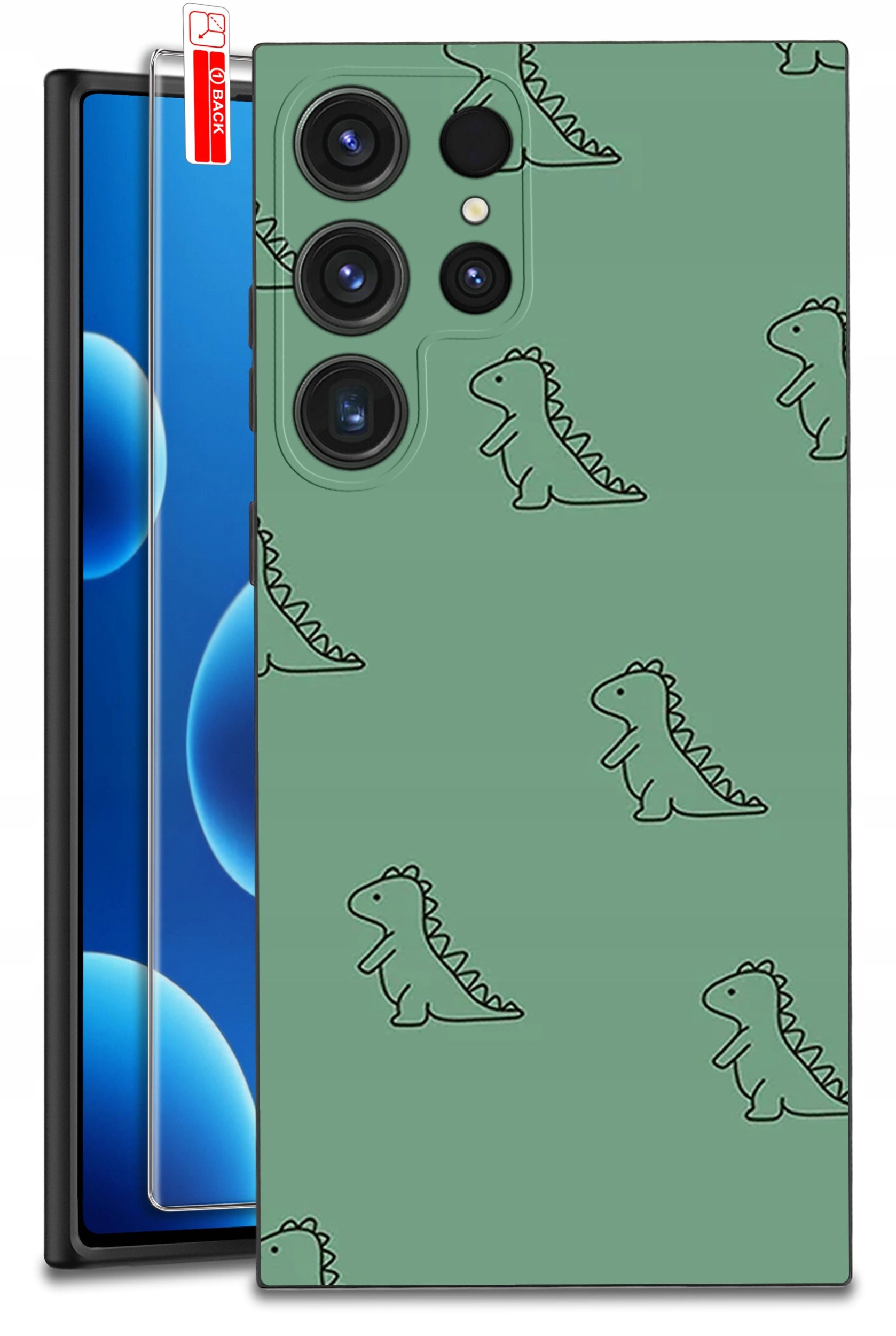 ETUI do Samsung Galaxy S24 Ultra | WZORY | SILIKONOWE MATT CASE + SZKŁO 9H