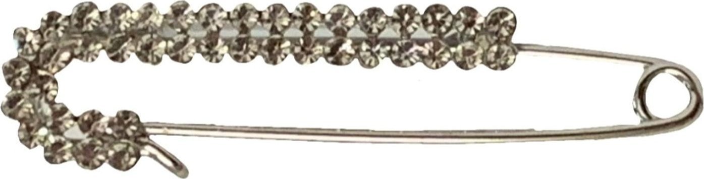 kufer-pasmanteria.pl Agrafka ozdobna 8 ( Srebrna 2 rzędy Cyrkoni )