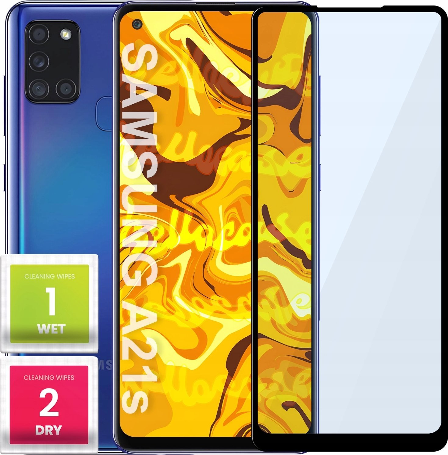 Hello Case SZKŁO HARTOWANE DO SAMSUNG GALAXY A21S PEŁNE NA CAŁY EKRAN SZKIEŁKO SZYBKA