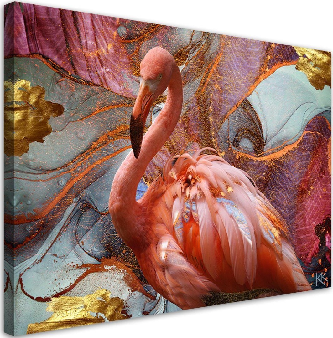 Feeby Obraz na płótnie, Różowy flaming abstrakcja - 120x80