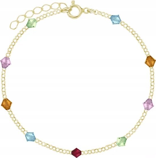 Radziszewska Jewellery Pozłacana Bransoletka na nogę z kryształkami