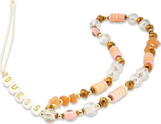 Guess Guess zawieszka GUSTBOHP Phone Strap brązowy/brown Beads Bohemia