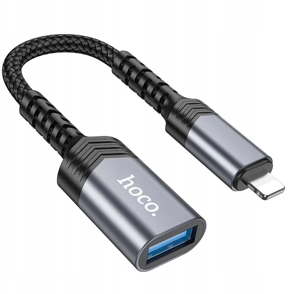 HOCO adapter iPhone Lightning 8-pin (męski) do USB (żeński) 3.0 UA24 czarna