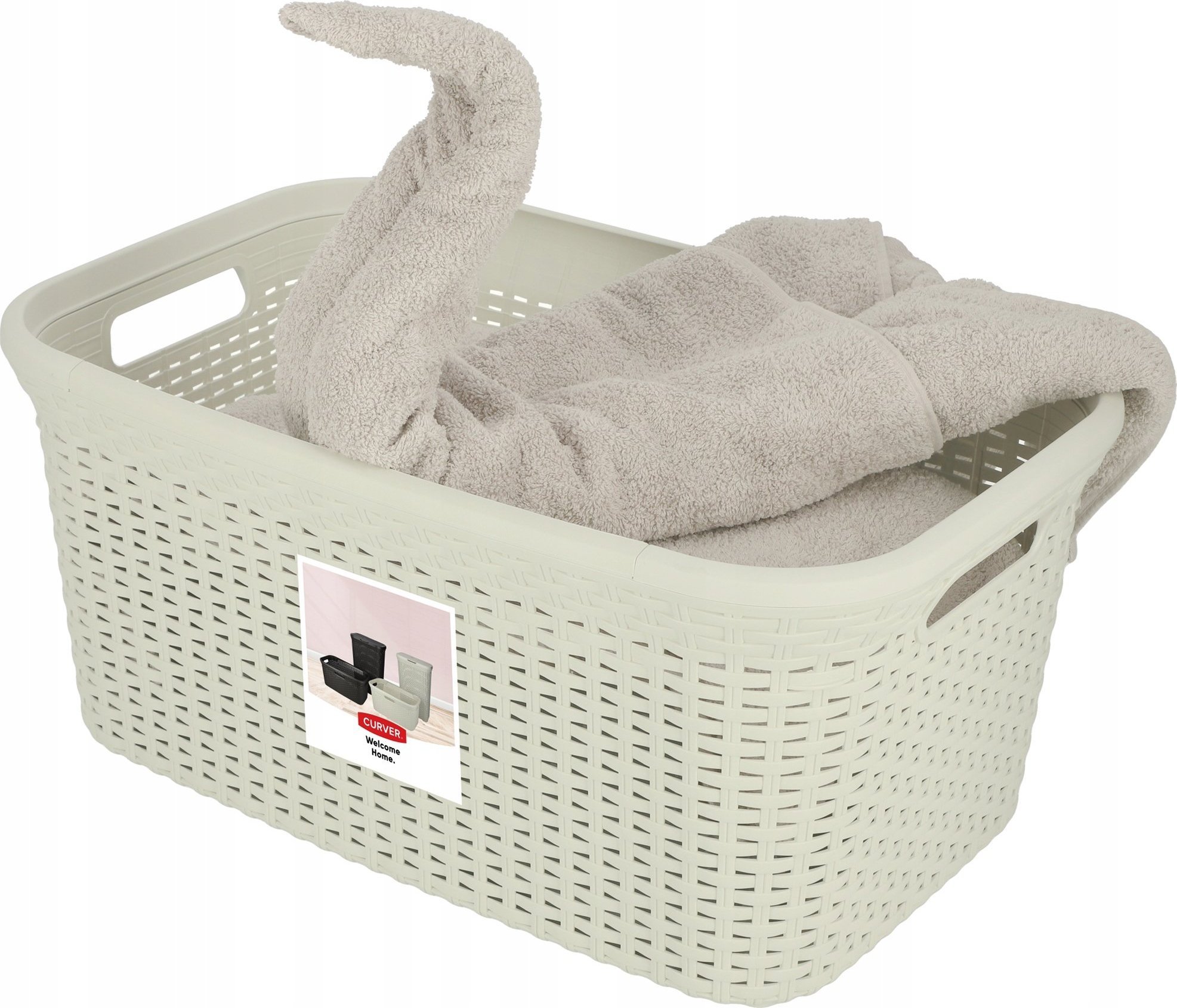 Kosz na pranie Kadax Curver Kosz Na Pranie Do Magla 45 L Kremowy