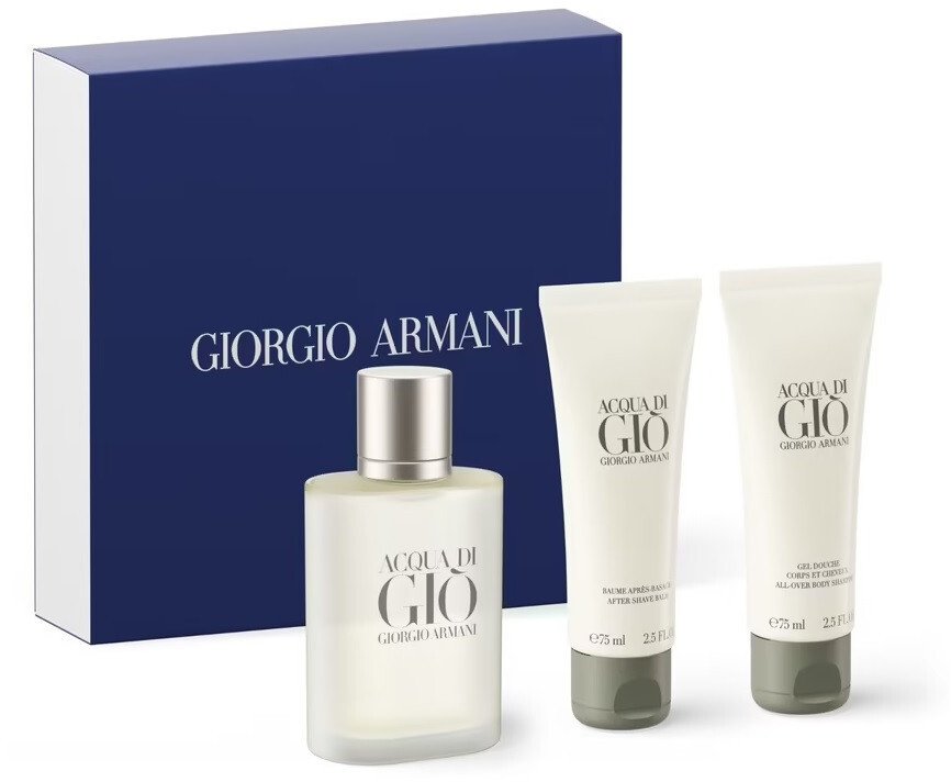 Giorgio Armani Acqua di Gio Pour Homme zestaw woda toaletowa spray 50ml + żel pod prysznic 75ml + balsam po goleniu 75ml