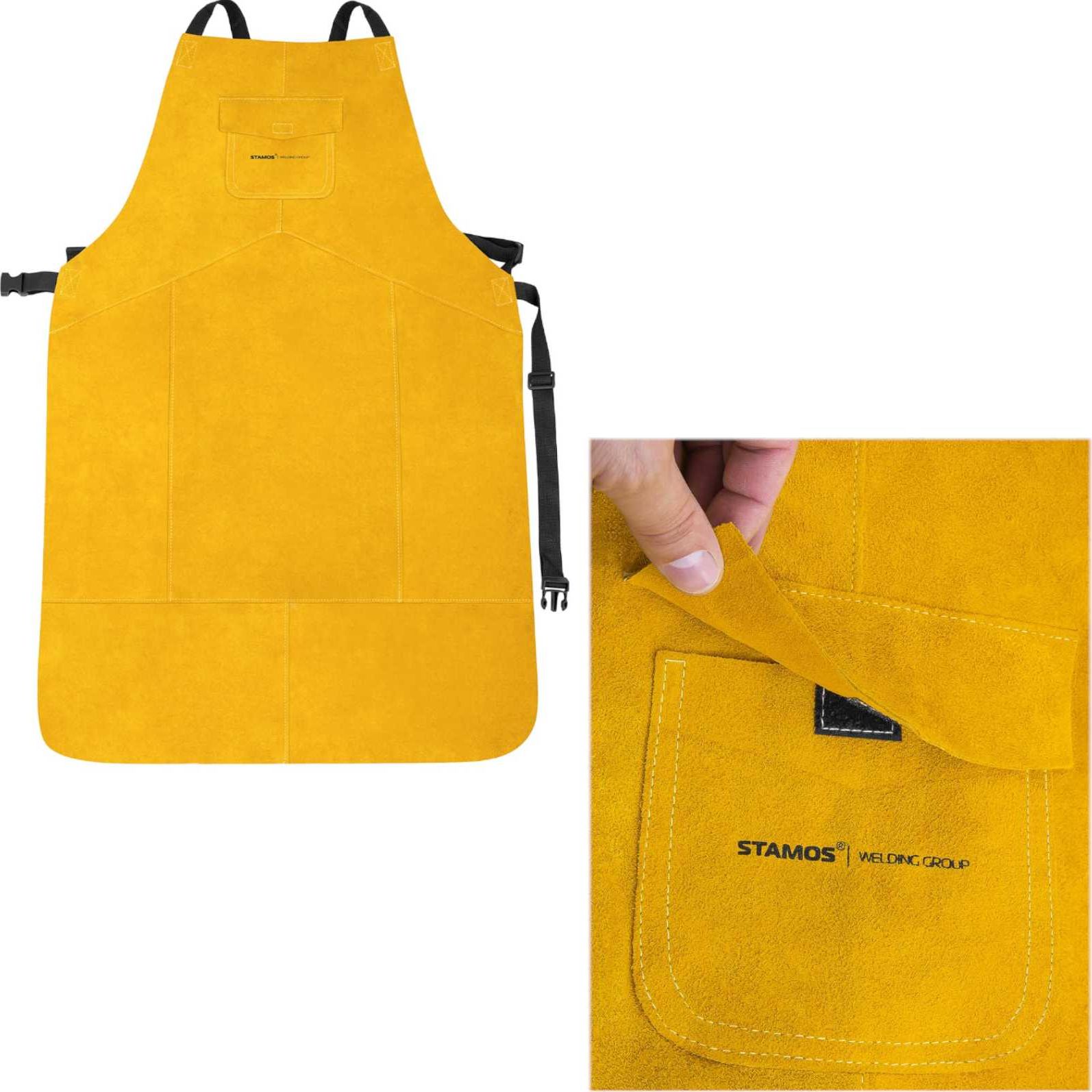 Stamos Wytrzymały fartuch dla spawacza ochronny skórzany rozmiar XL