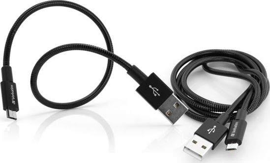 Kabel USB Verbatim USB-A - microUSB 1 m Czarny (48875)