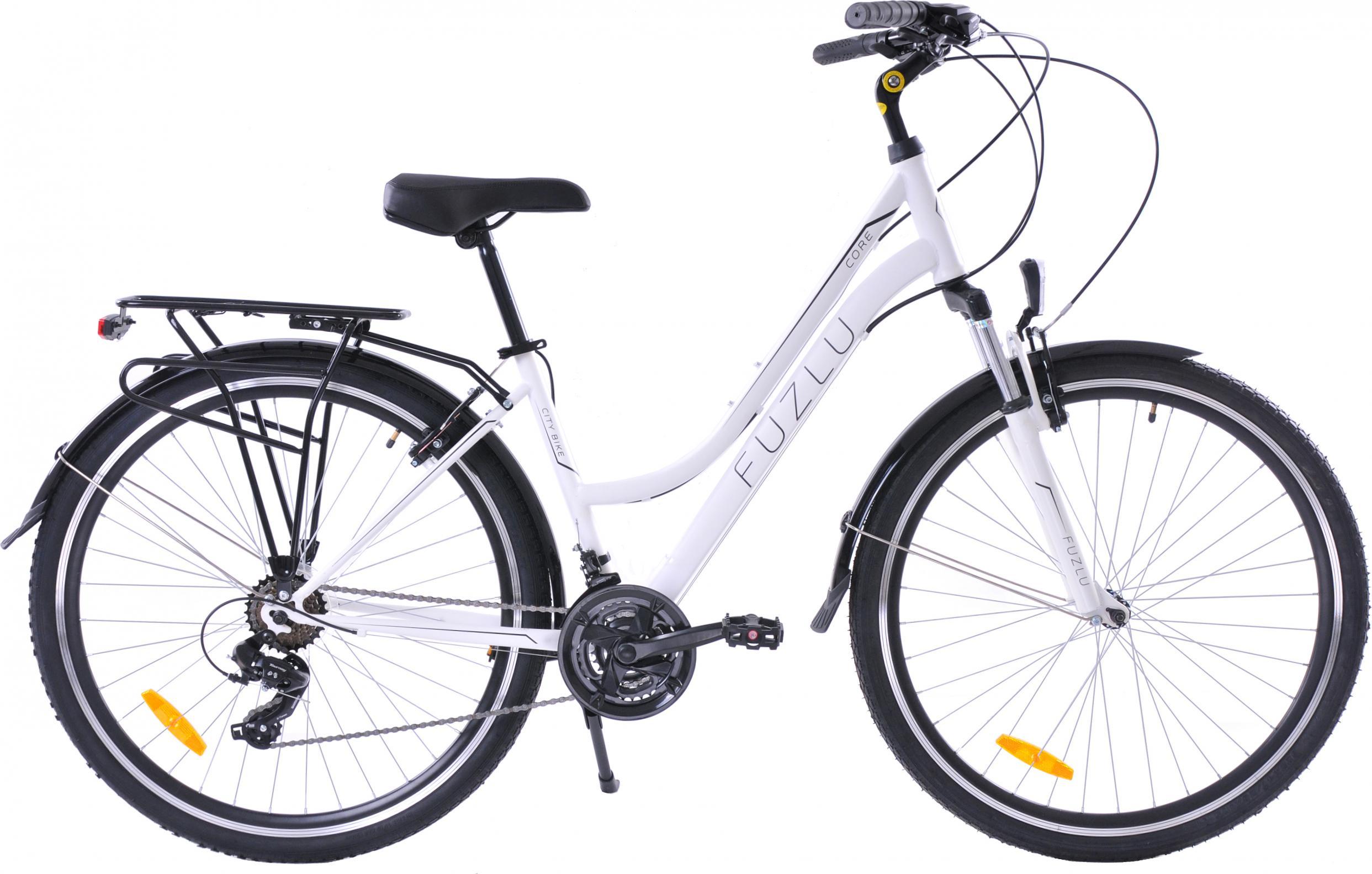 Fuzlu Rower trekkingowy 28 Fuzlu Core Lady amor. 18" biały/czarny/czarny mat