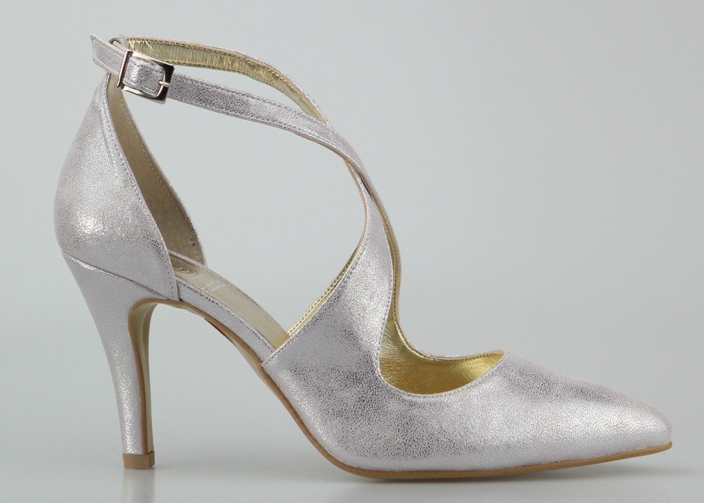 Butdam Czółenka eleganckie różowe pudrowe Butdam-40