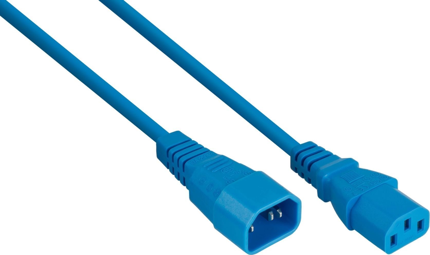 Kabel zasilający Alcasa kabelmeister Kaltgeräteverlängerung C14 an C14 blau 5m