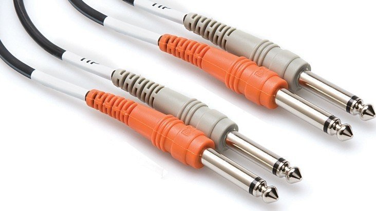 Kabel Hosa Jack 6.3mm x2 - Jack 6.3mm x2 2m czarny (CPP-202)