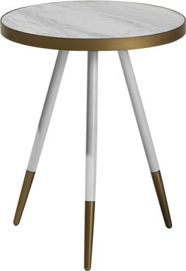 Beliani Stolik pomocniczy efekt marmuru biało-złoty RAMONA