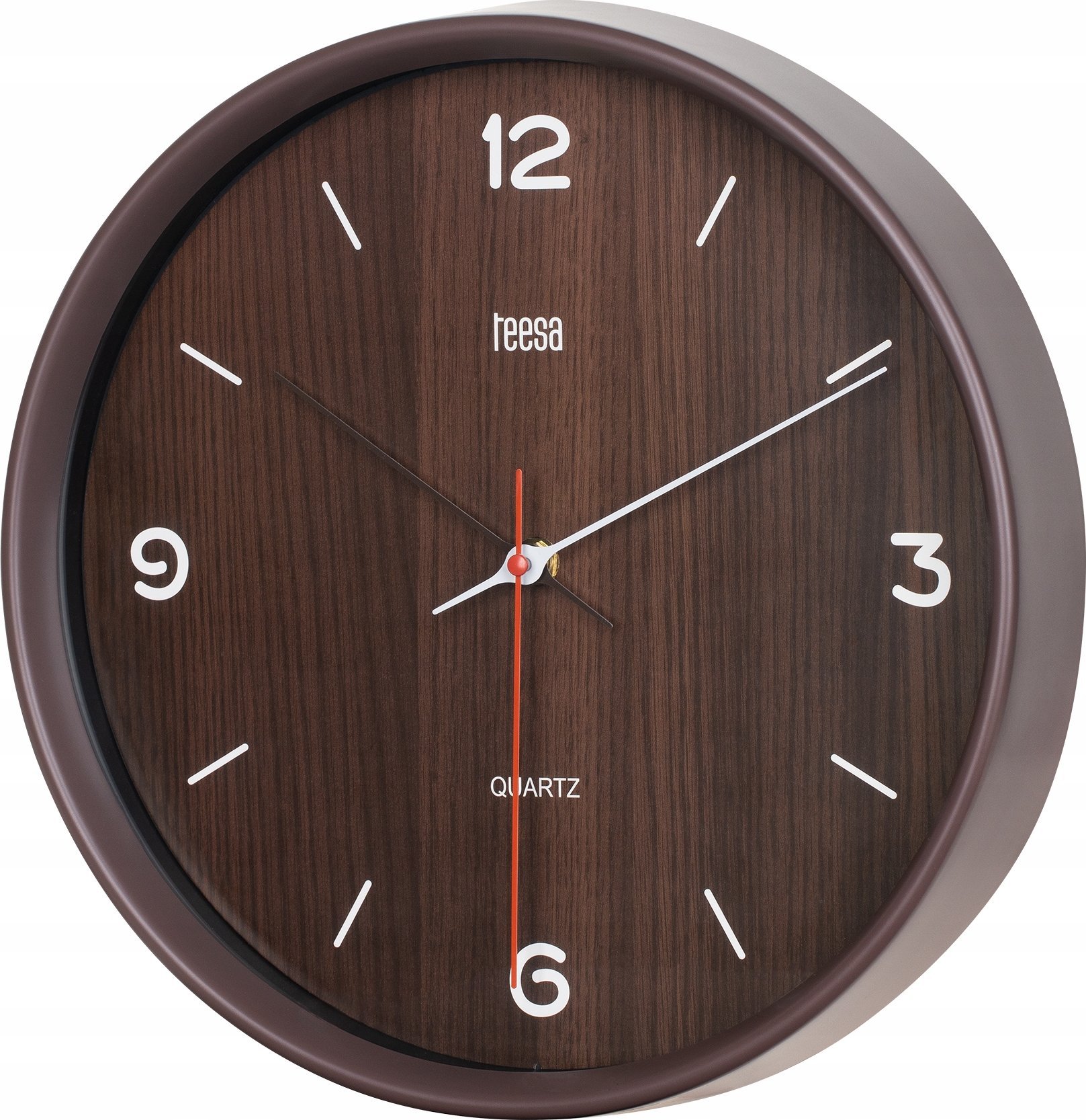 Teesa Zegar ścienny 30 cm ciemny brąz