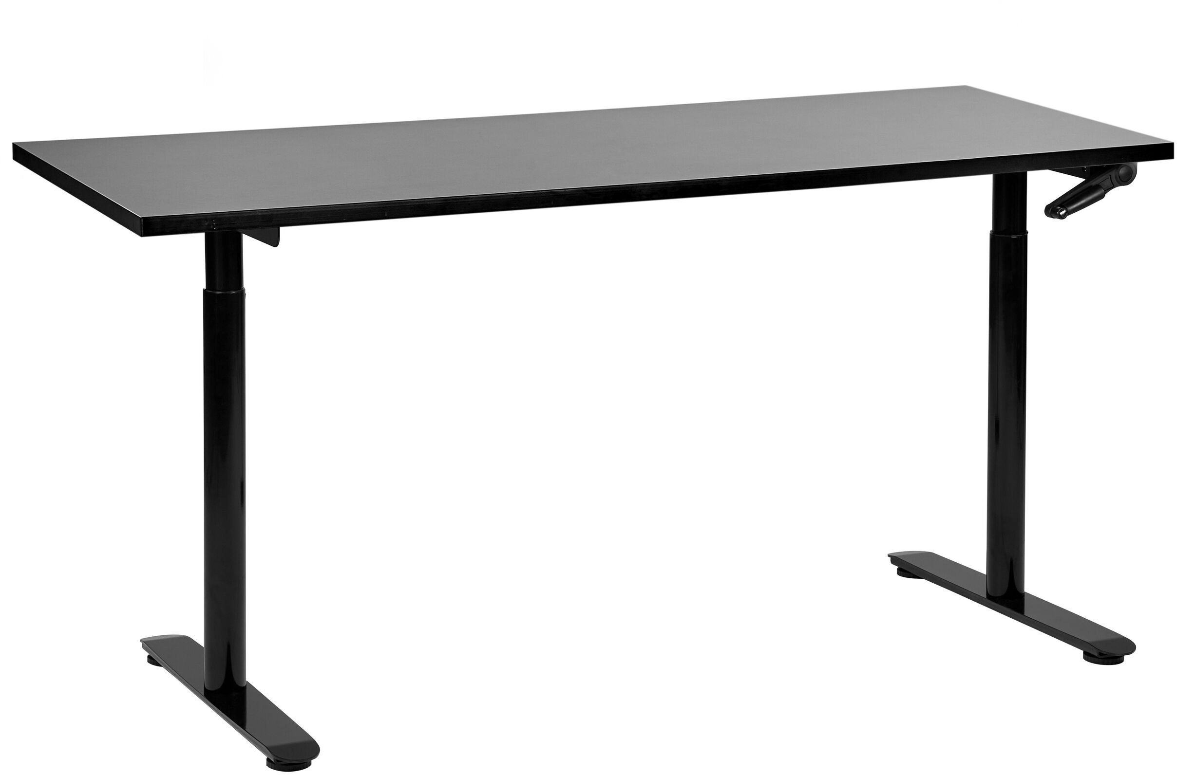 Biurko regulowane manualnie 160 x 72 cm czarne DESTINAS