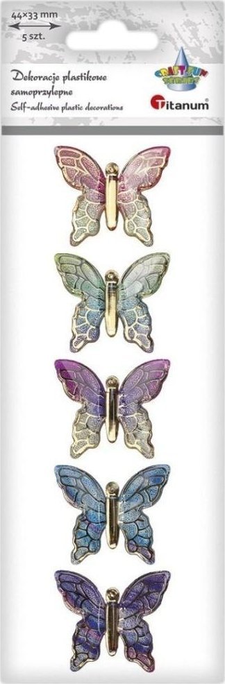 Titanum Dekoracje samoprzylepne 3D Motyle 5szt