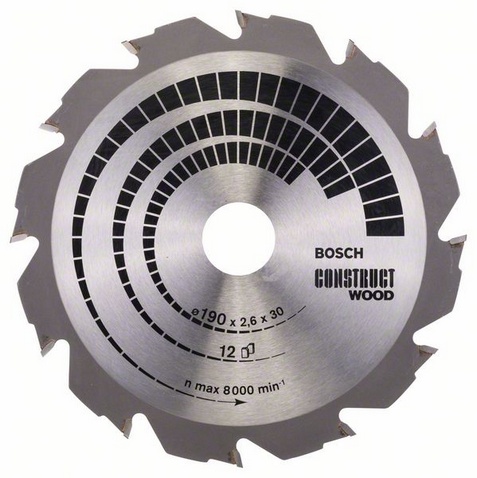 Bosch Tarcza pilarska Construct Wood 190x30 z12 - 2608640633