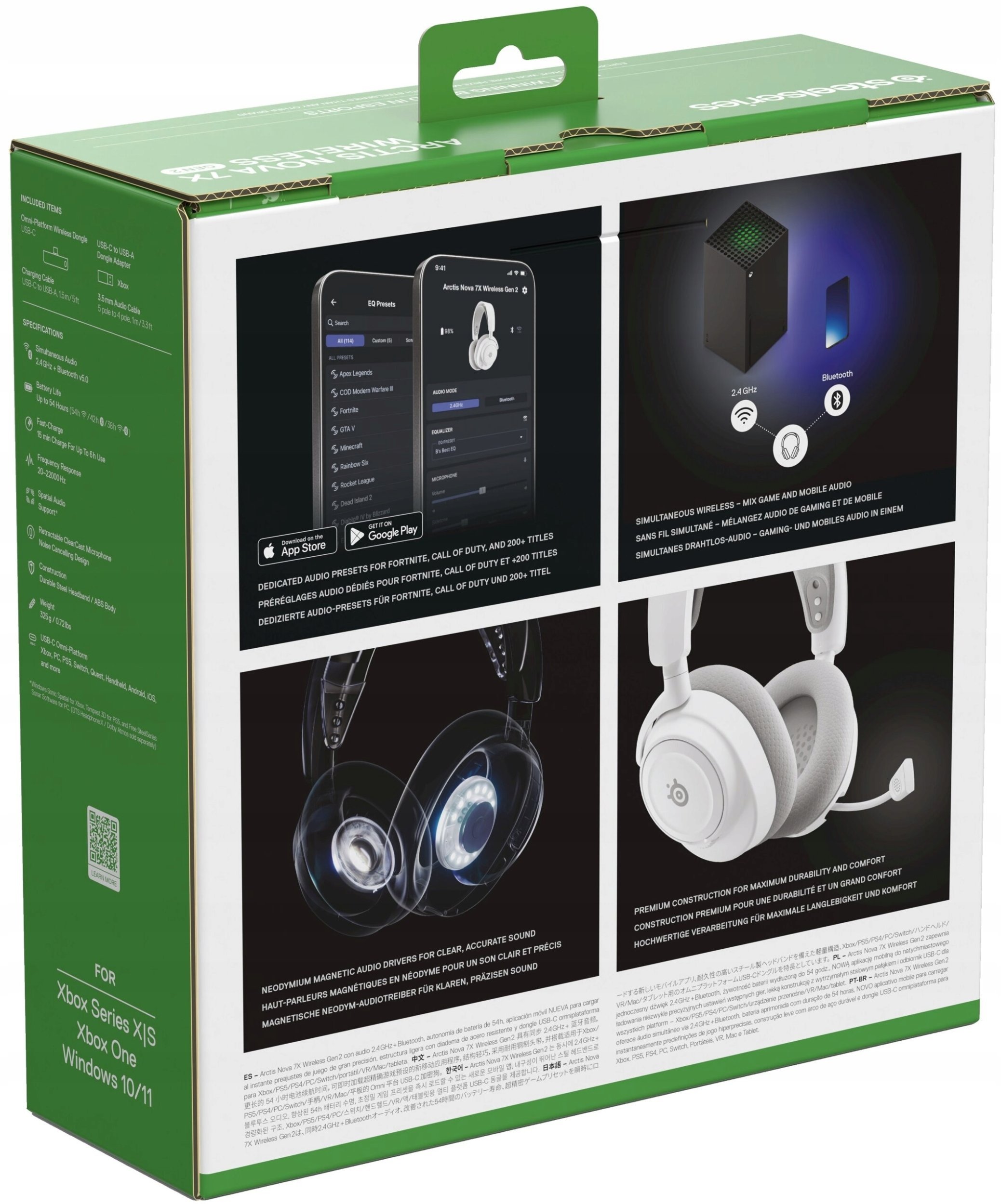 Słuchawki SteelSeries Arctis Nova 7X Wireless Gen 2 Zestaw słuchawkowy Bezprzewodowy Opaska na głowę Gaming Bluetooth Biały