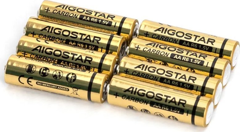 Aigostar Bateria alkaliczna cynkowo-węglowa R6 1.5V opakowanie 8 szt. Bateria alkaliczna cynkowo-węglowa R6 1.5V opakowanie 8 szt.