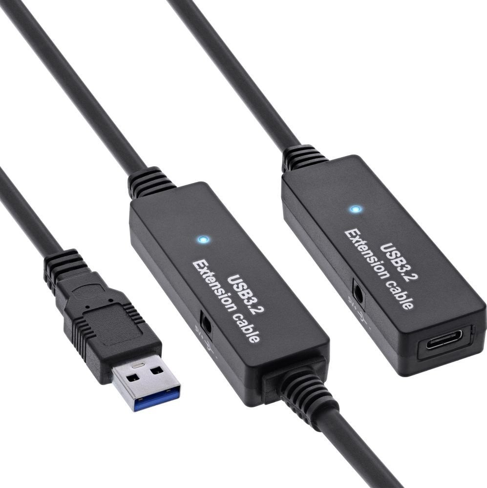 InLine InLine® USB 3.2 Gen.1 active extension, USB-A male to USB-C female, 10m