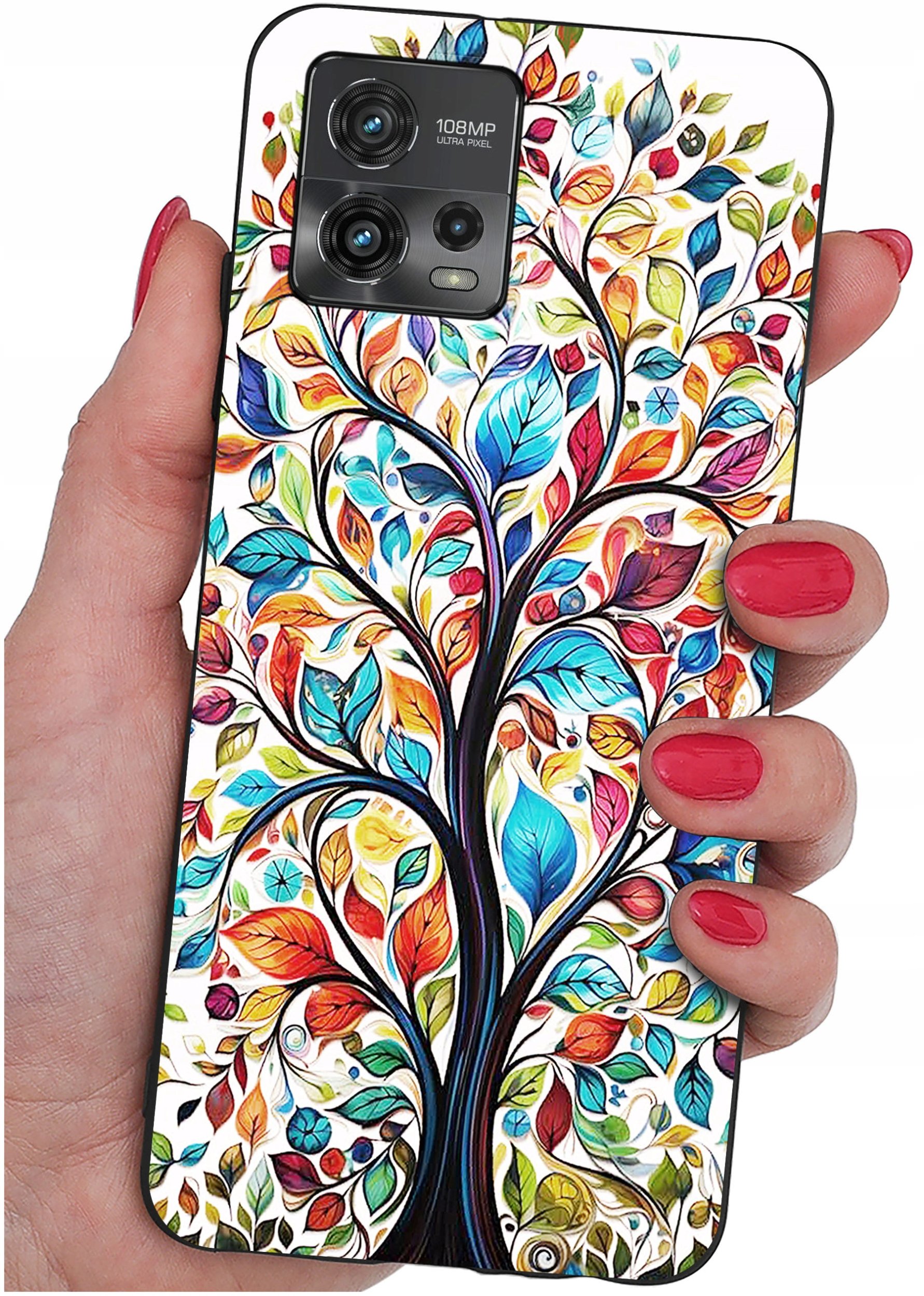 Etui do Motorola Moto G72 WZORY |SILIKONOWE MATT CASE + SZKŁO 9H