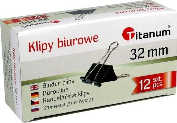 Titanum Klipy biurowe 32mm 12szt