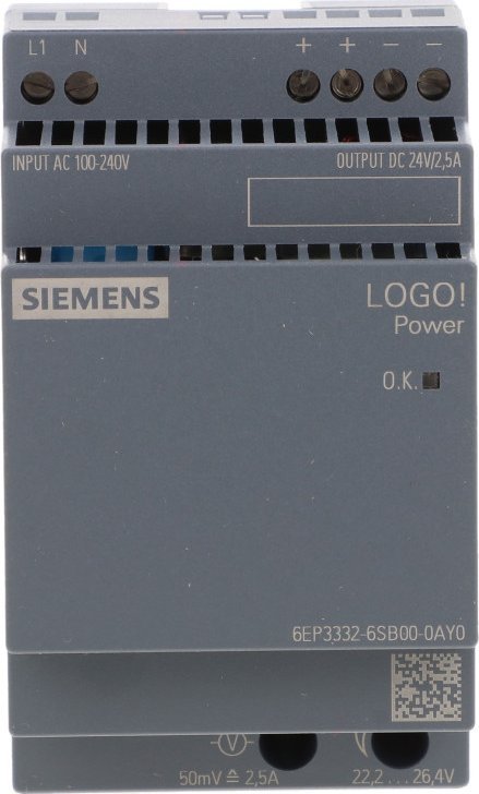 Siemens Zasilacz LOGO!POWER 24V 2,5A 6EP3332-6SB00-0AY0