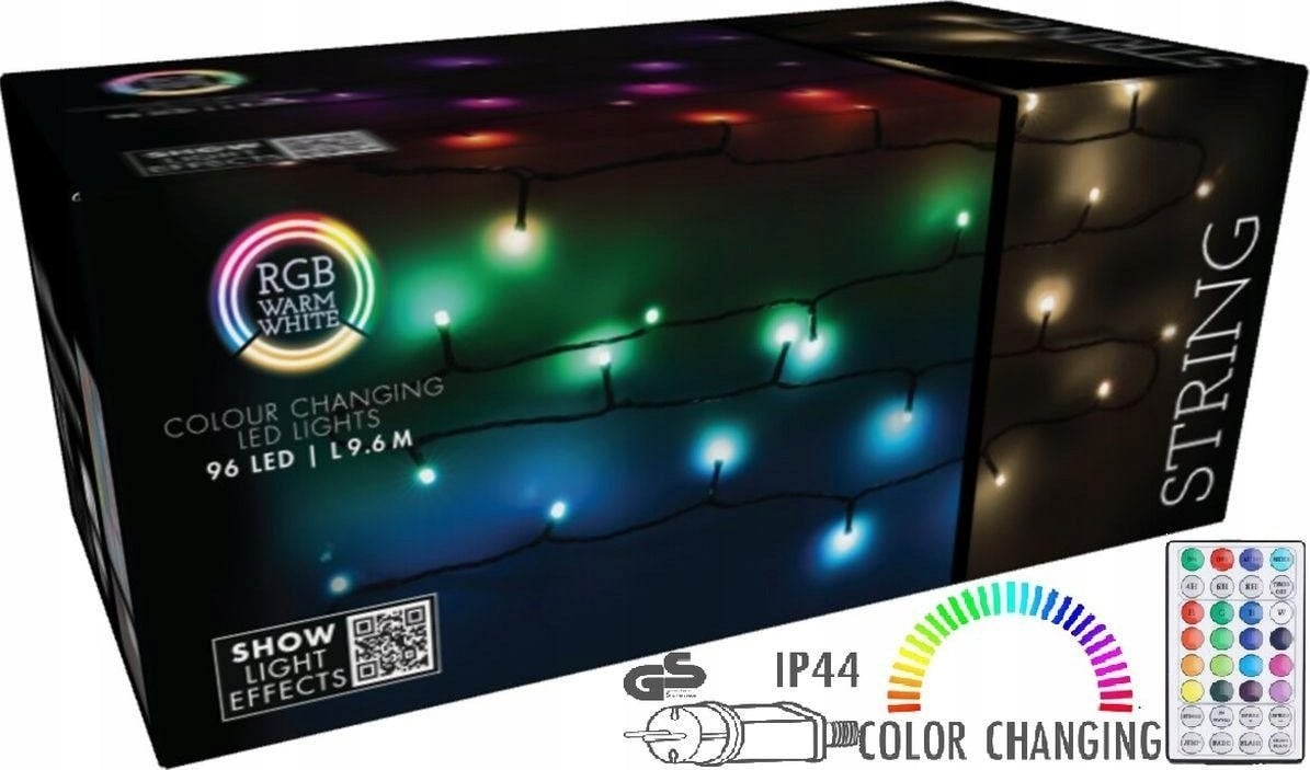 Lampki choinkowe Coen Bakker Lampki choinkowe łańcuch świetlny 96 led rgbw z pilotem