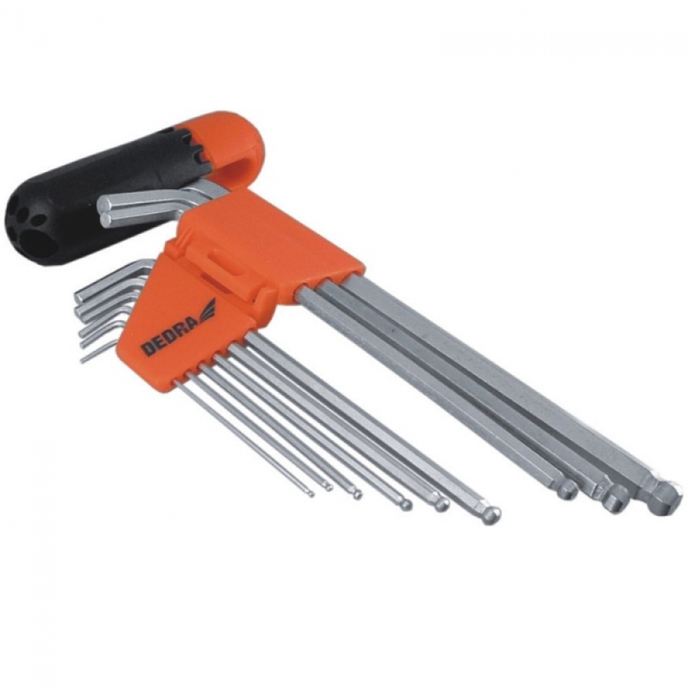 Dedra Zestaw kluczy imbusowych hex typ L 1,5-10mm z kulką 9szt. (0653)