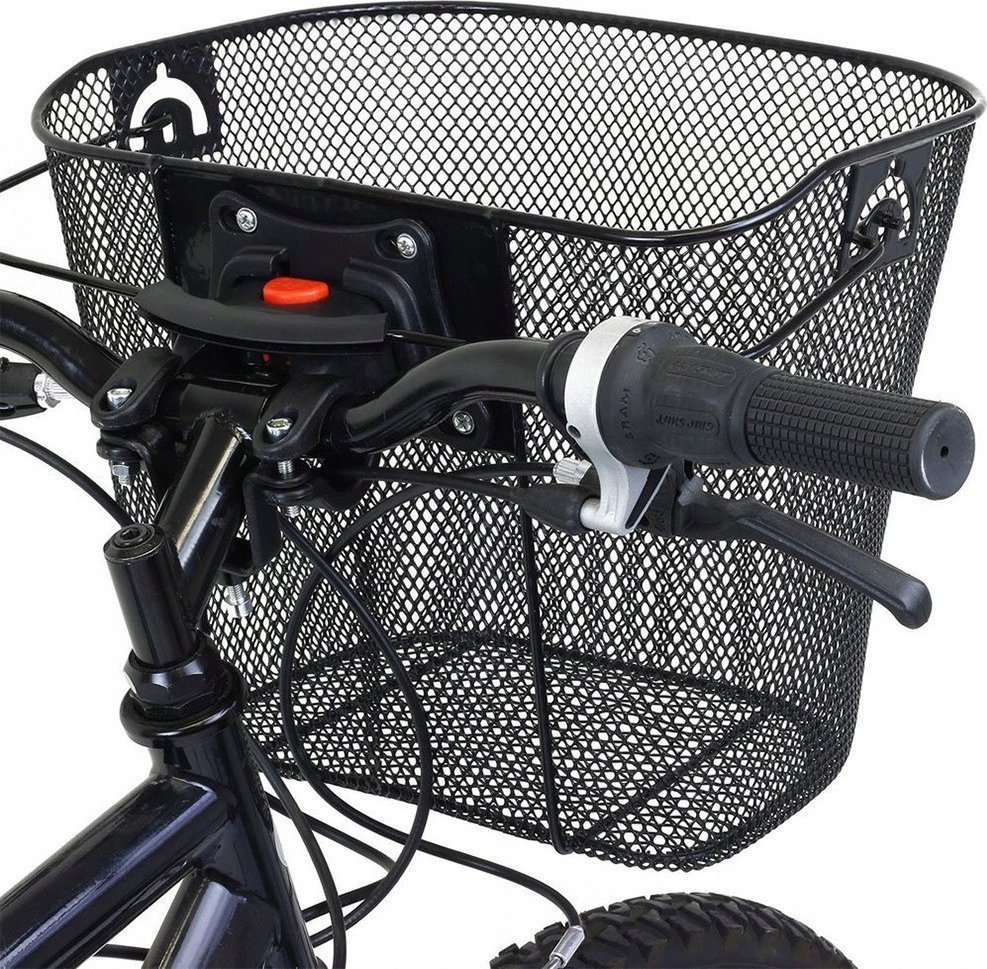 KOSZ NA ROWER METALOWY KOSZYK ROWEROWY DUŻY NA KIEROWNICĘ MIEJSKI CLICK