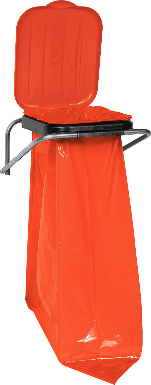 GSG Uchwyt ścienny wiszący do segregacji śmieci czerwony - worki 120L