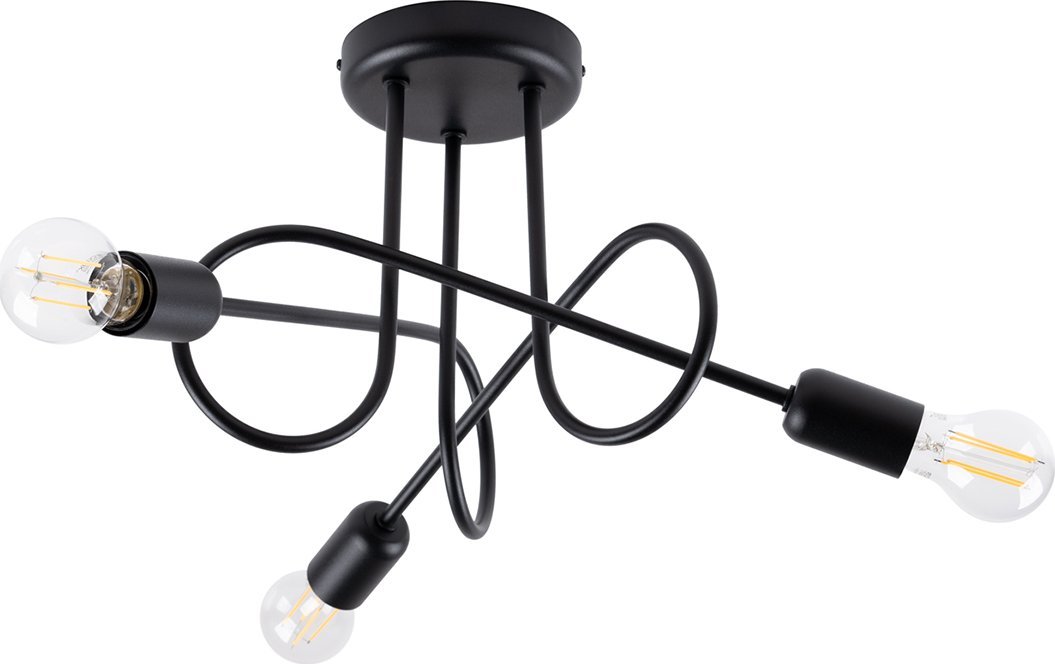 Lampa wisząca Sollux Lighting SOLLUX Żyrandol LOOP 3 czarny 3 x E27 SL.1434