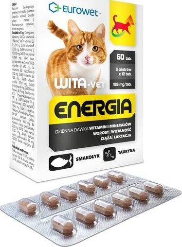 EUROWET Wita-Vet Kot Energia Junior + Adult 60tabl