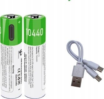 Pan i Pani Gadżet Wielokrotne Baterie Paluszki Akumulatorki 10440 2 Szt Ładowane Kablem Usb-c