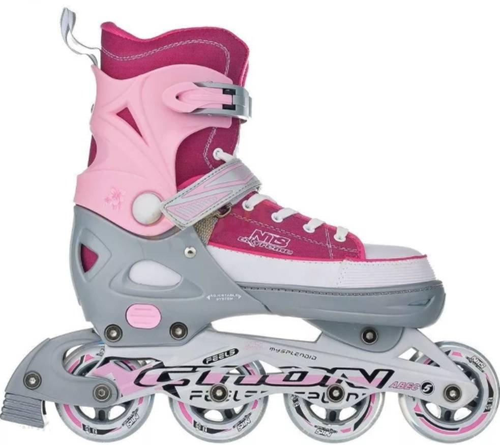 Rolki Nils Extreme NJ2132 rekreacyjne regulowane różowe r. 29-32