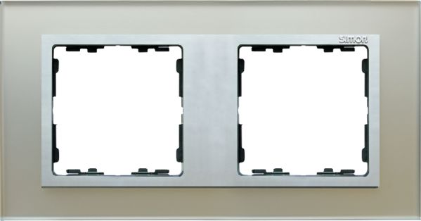 Kontakt-Simon Ramka podwójna Simon 82 szklana srebrny/aluminium (82927-62)