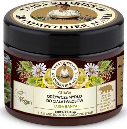 Babuszka Agafia Mydło do ciała i włosów odżywcze Chaga 300ml