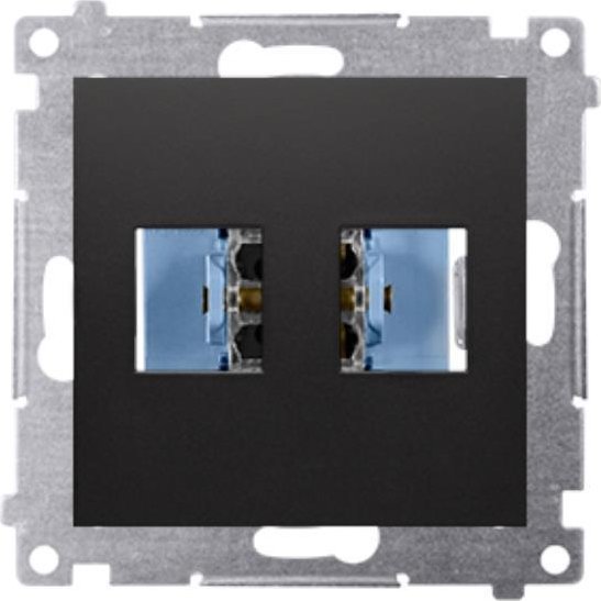 Kontakt-Simon Simon 54 Pokrywa gniazd teleinf. na Keystone płaska podwójna (moduł) czarny mat DKP2.01/49