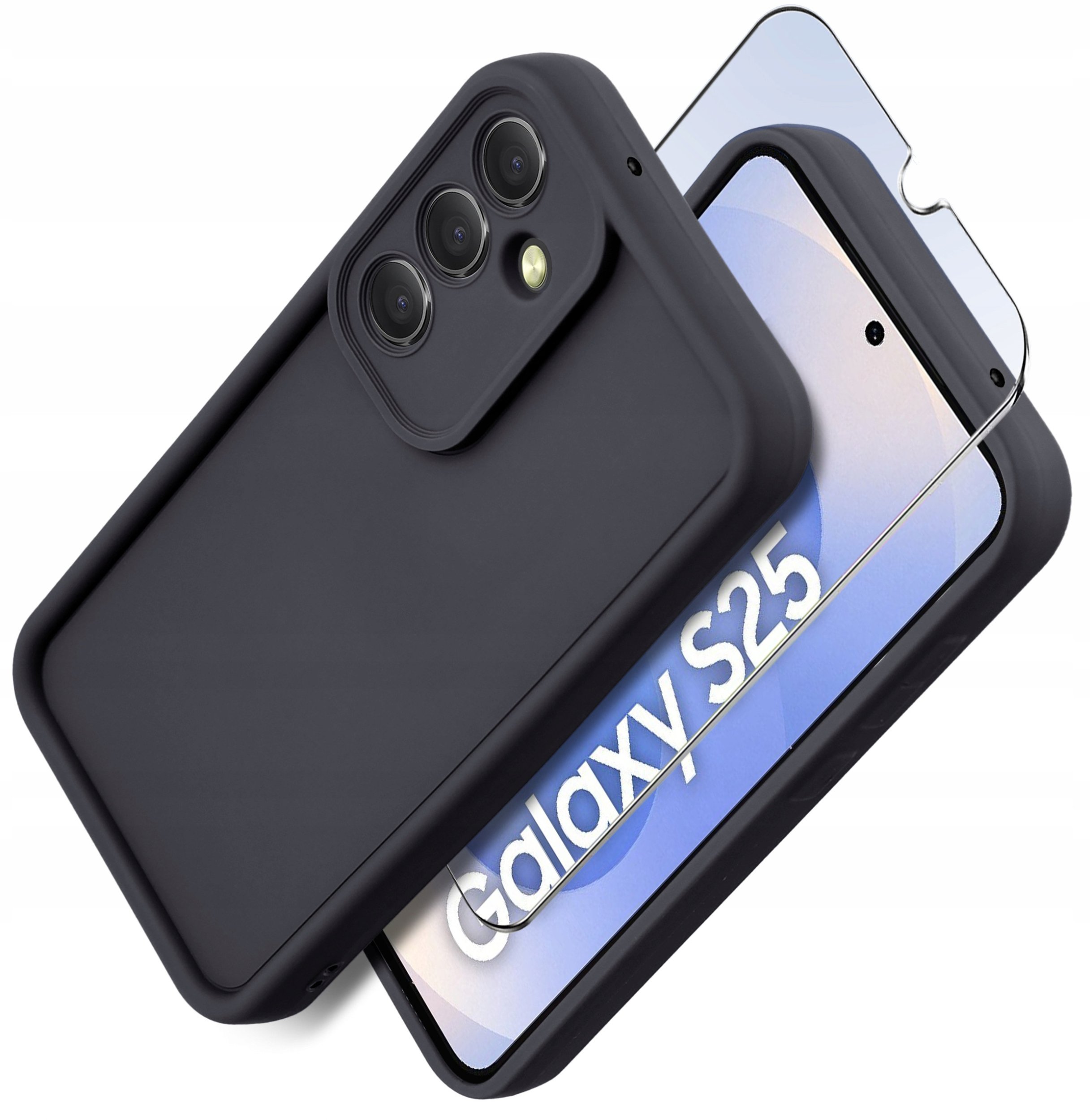 Etui do Samsung S25 silikonowe MATOWE + Szkło ochronne na ekran 9H
