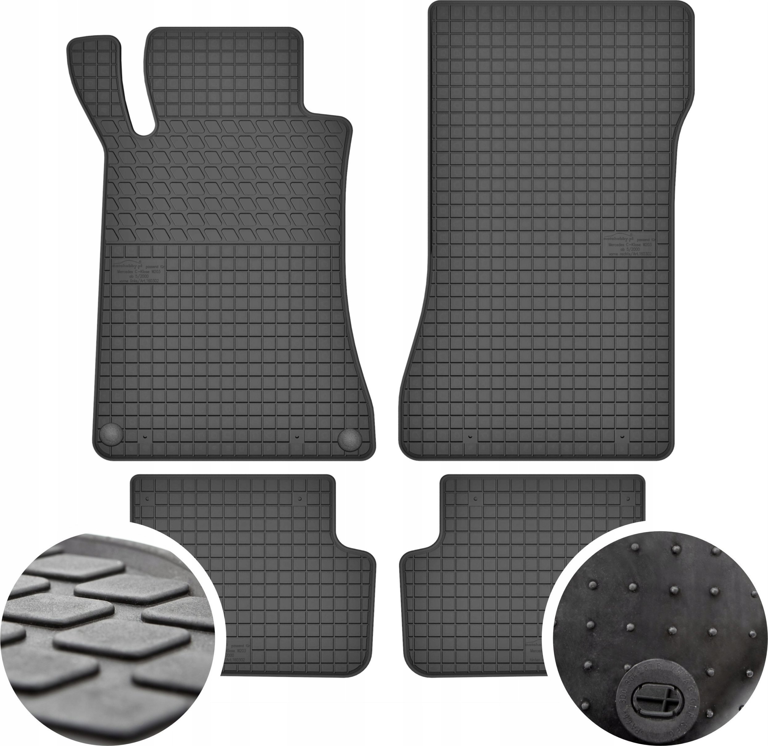 GeyerHosaja Dywaniki gumowe do Mercedes Benz C W203 (2000-2007)