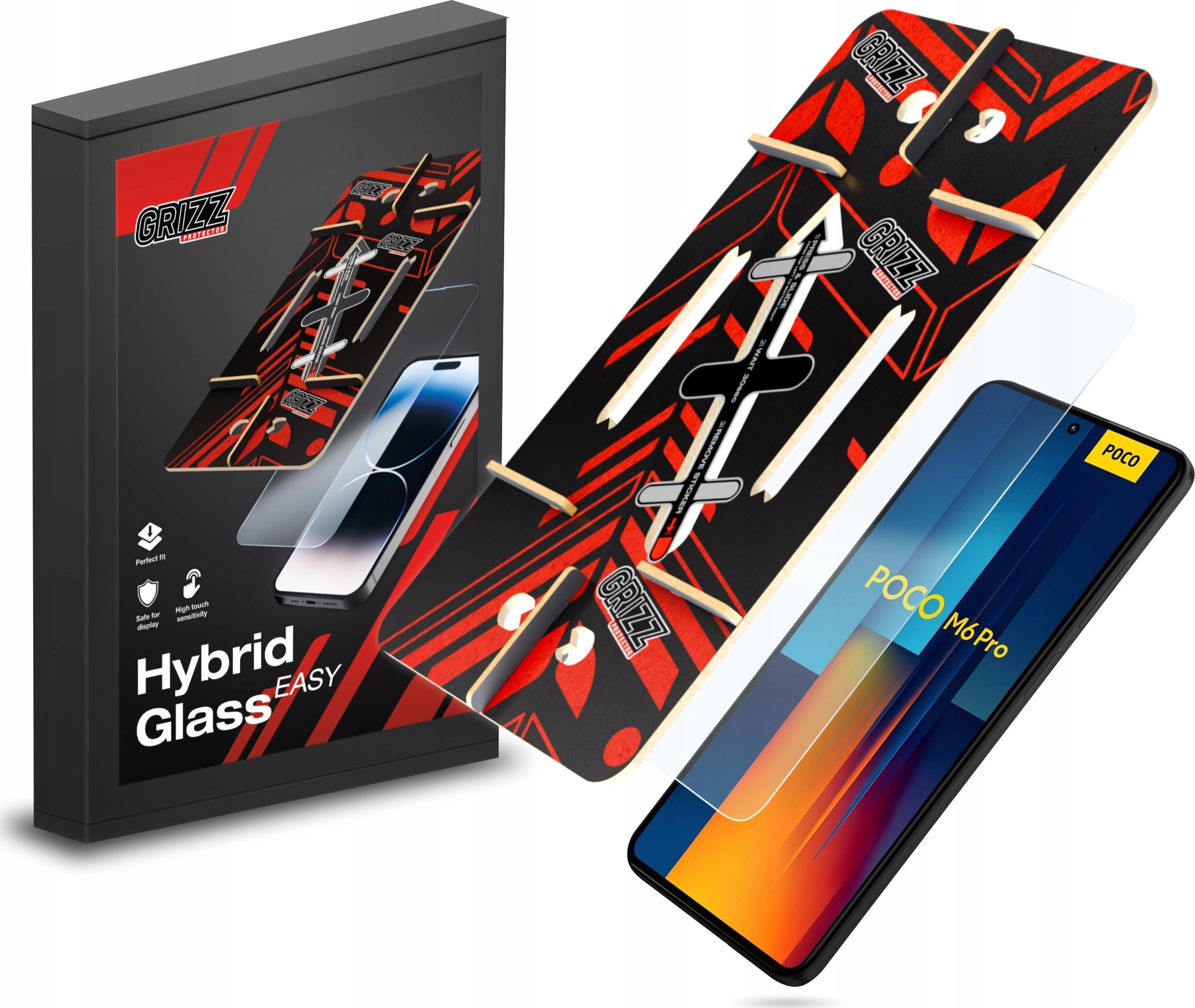 GrizzGlass Szkło hybrydowe HybridGlass Easy do Xiaomi POCO M6 Pro 4G