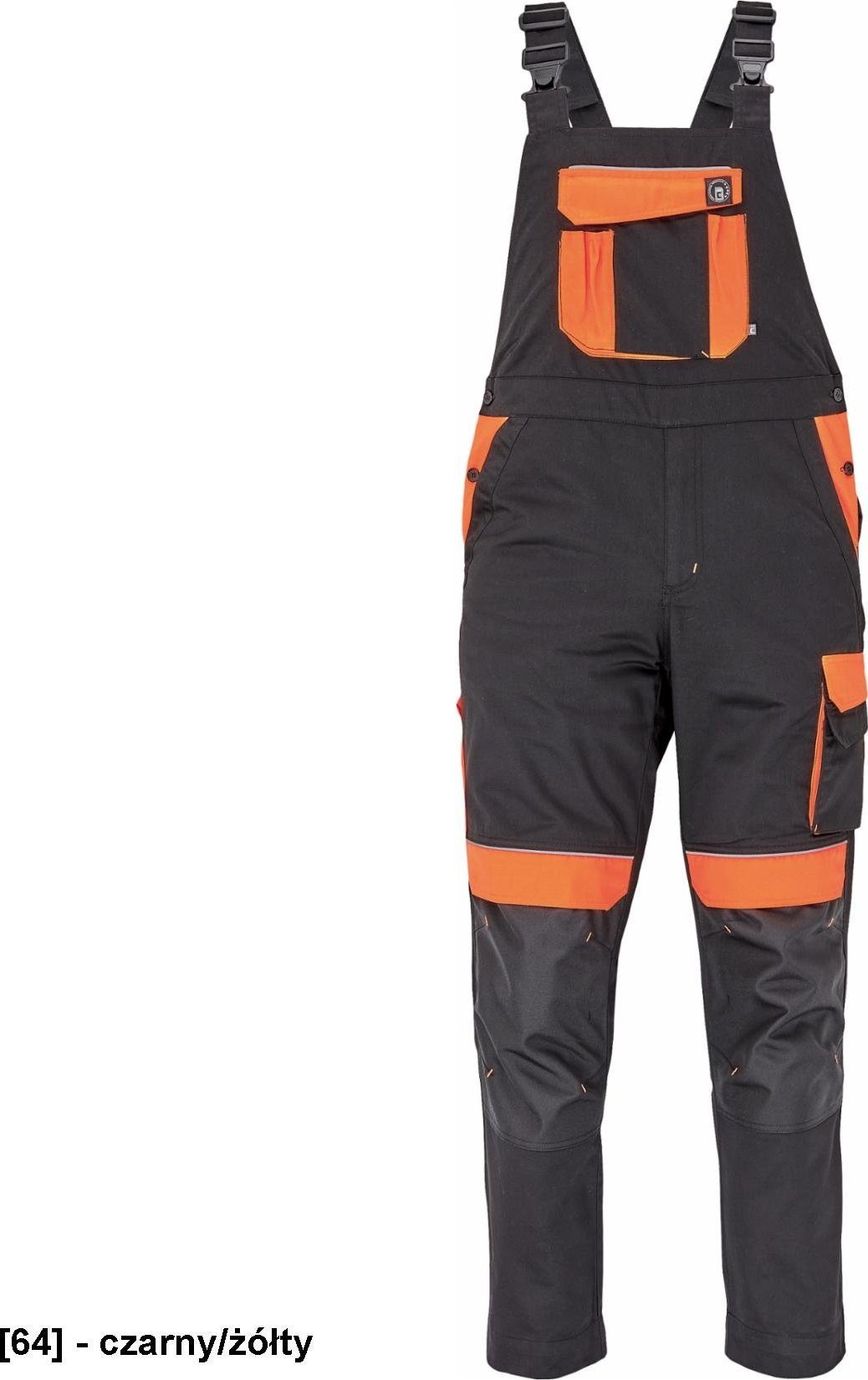 CERVA MAX VIVO - ogrodniczki - czarny/żółty 52