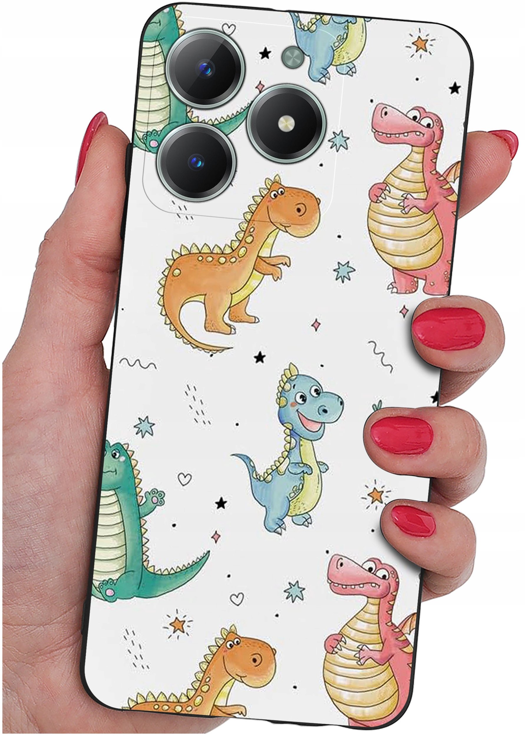 Etui do Realme C61 | C63 WZORY |SILIKONOWE MATT CASE + SZKŁO 9H