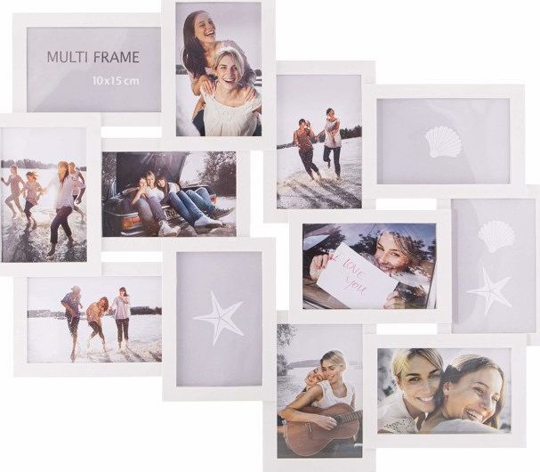 Ramka Springos Ramka na zdjęcia 12 zdjęć multiramka 10x15 biała UNIWERSALNY