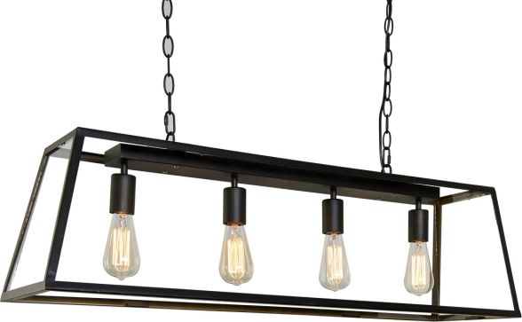 Lampa wisząca Italux Laverno retro industrial czarny (MD-102721-4-B)