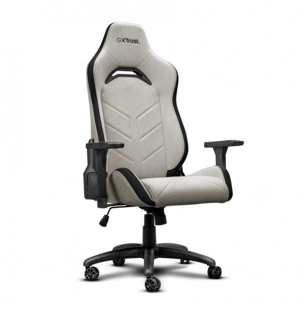 Biurko Trust Fotel gamingowy GXT 723B Ruya beżowy materiałowy