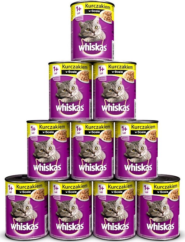 Whiskas WHISKAS Adult puszka 12x400g - mokra karma dla kotów z kurczakiem w sosie