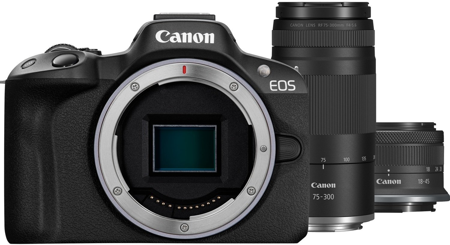 Aparat Canon EOS R50 czarny + RF-S 18-45mm f/4.5-6.3 IS STM + RF 75-300mm f/4-5.6 (5811C148)