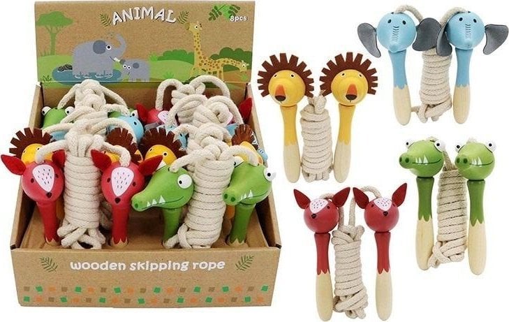 Skakanka drewniana - zwierzątka mix