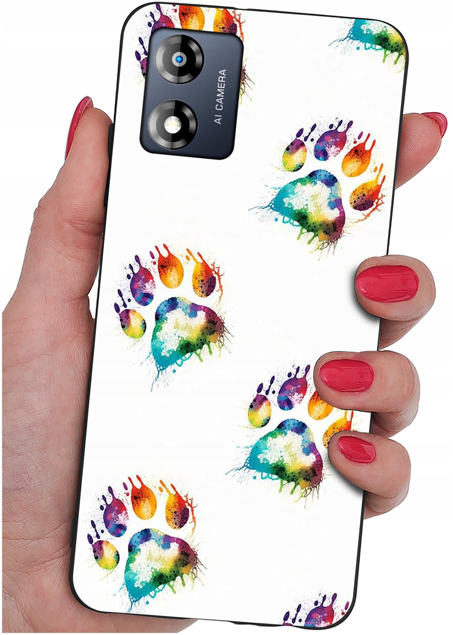 Etui do Motorola Moto E13 WZORY |SILIKONOWE MATT CASE + SZKŁO 9H